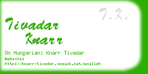 tivadar knarr business card